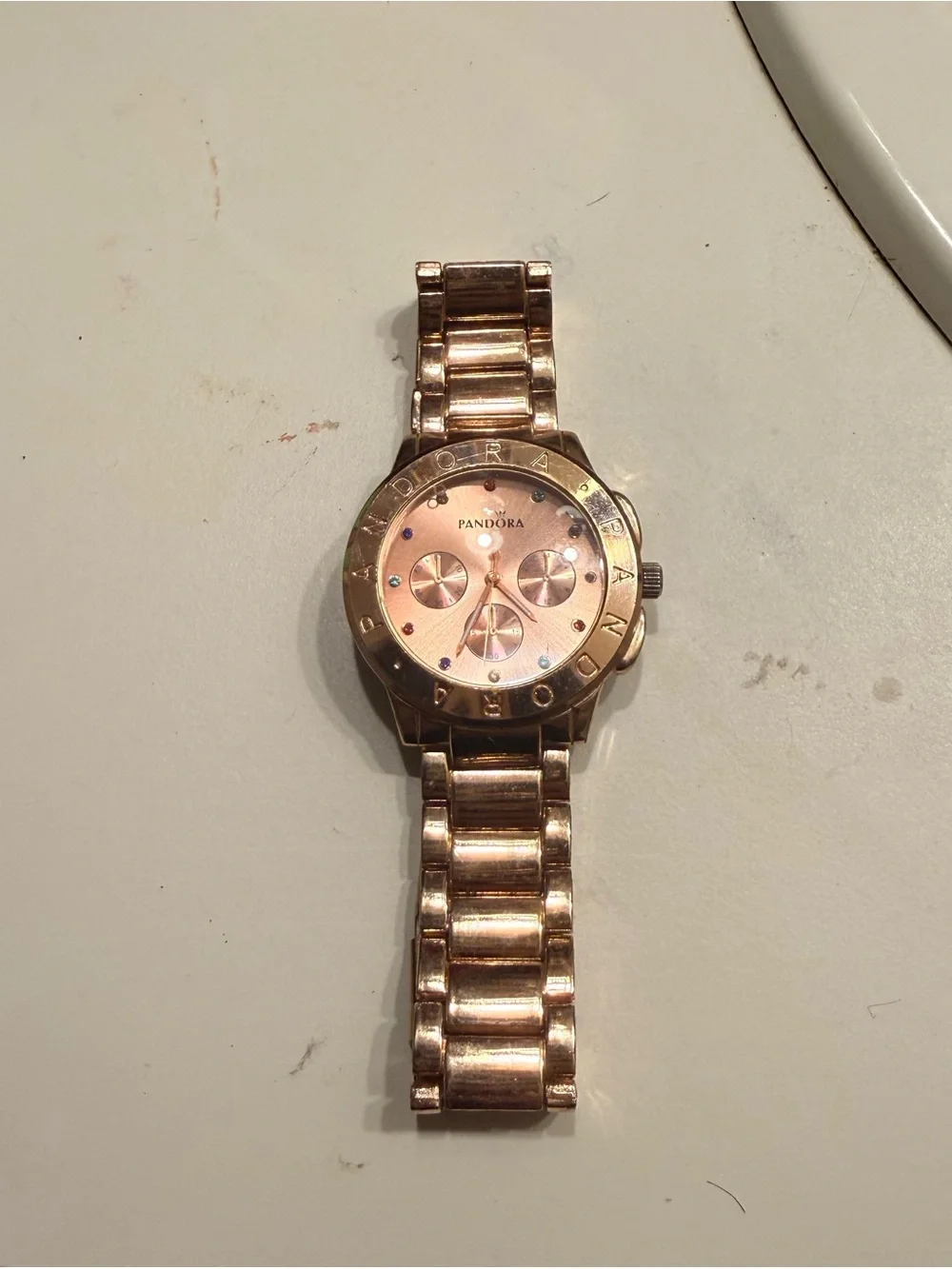 Pandora Rose Gold Bracelet Watch with Crystal Accents
